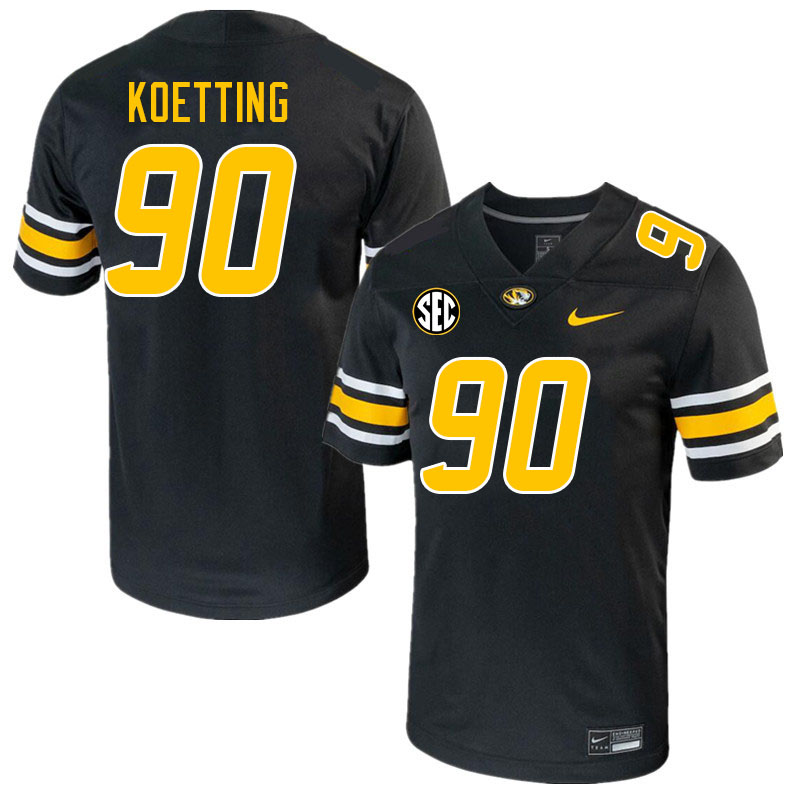 Men #90 Sean Koetting Missouri Tigers College 2023 Football Stitched Jerseys Sale-Black